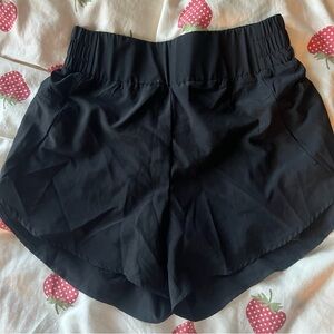 black athletic shorts